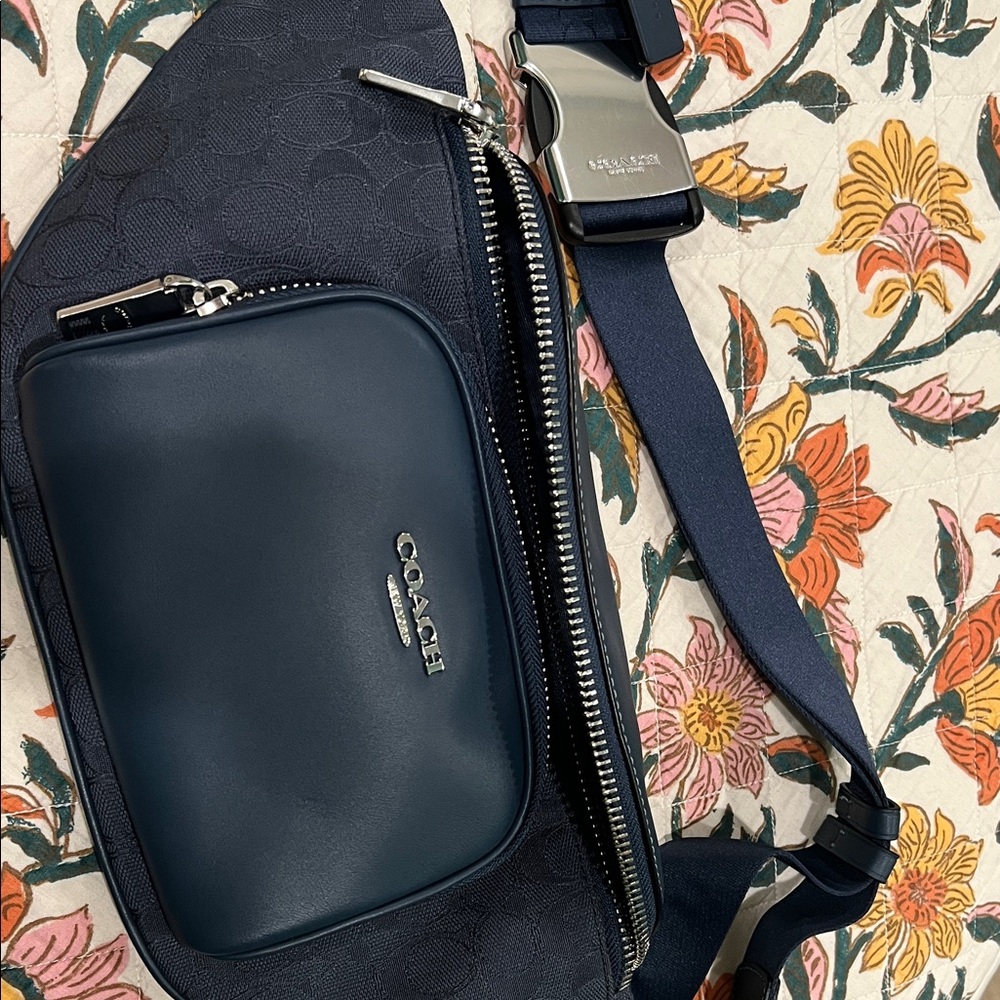 Coach Navy Blue Belt Bag